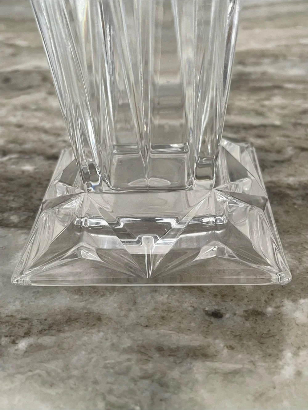 Vintage PartyLite Quad Crystal Square Pedestal Pillar Candle Holder